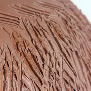 Vase en céramique sgraffito décor brutaliste vintage du milieu du siècle