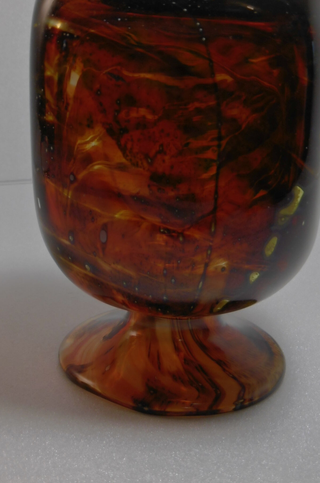 Amber-colored vase by Mdina