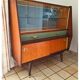 Vitrine en teck et verre des années 1950 avec détails en laiton