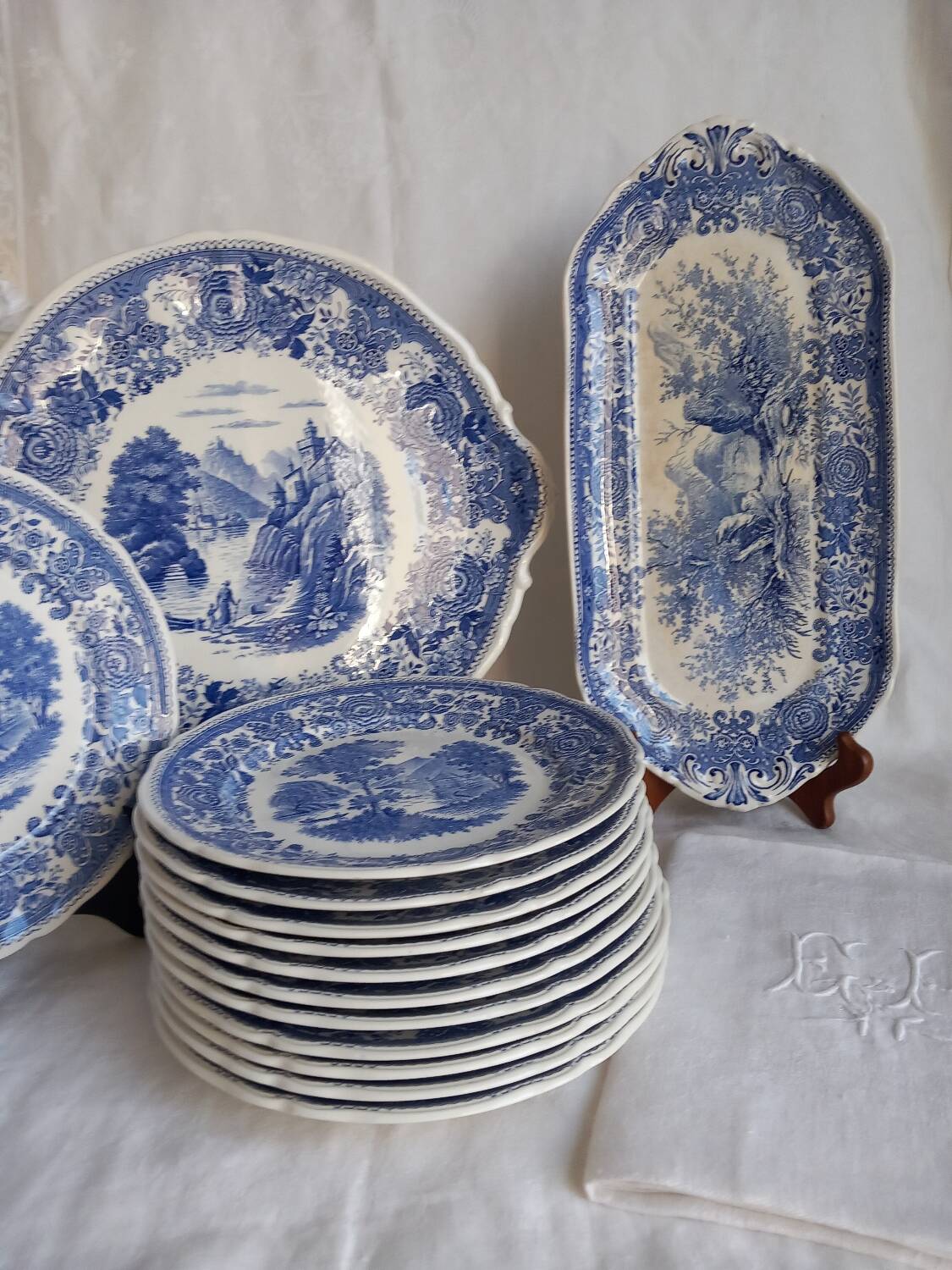 Service dessert Burgenland Villeroy & Boch – Faïence bleue – Très bon