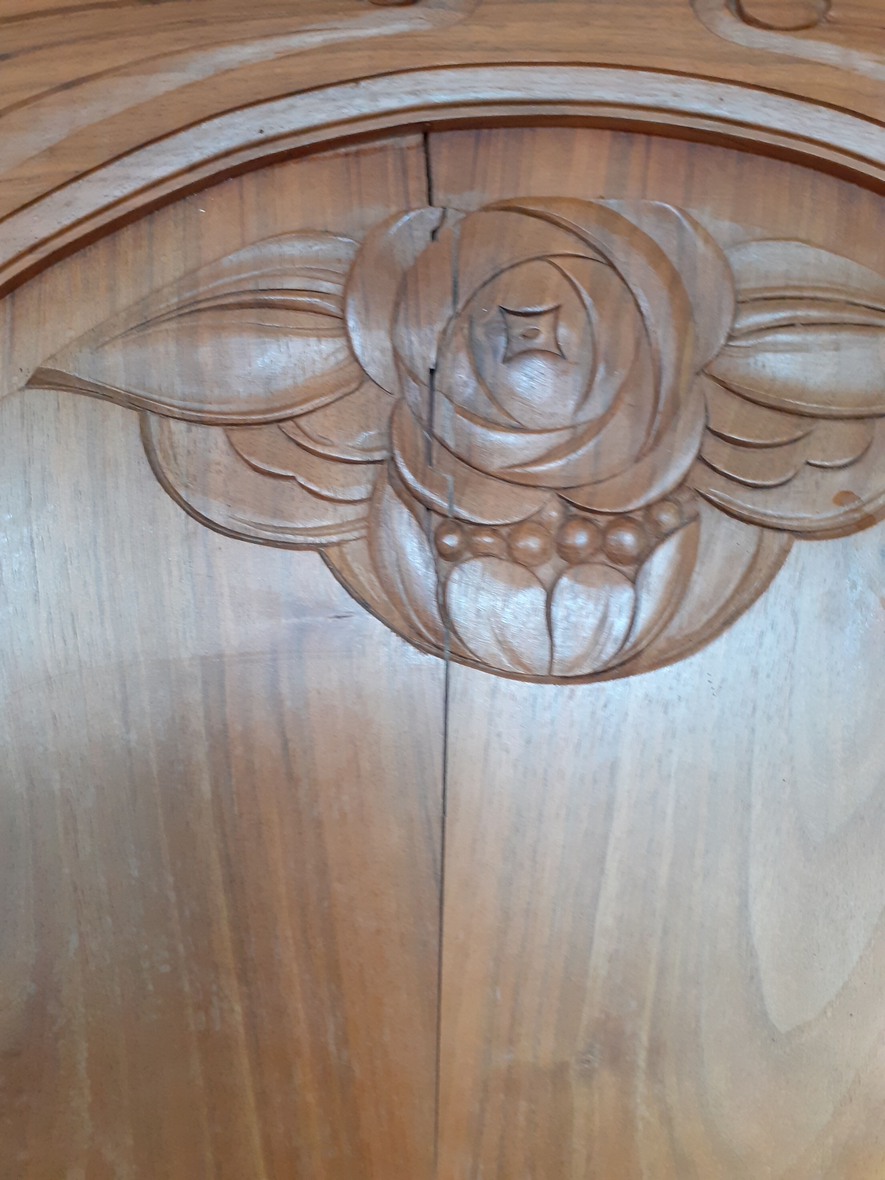 Art Deco walnut wardrobe