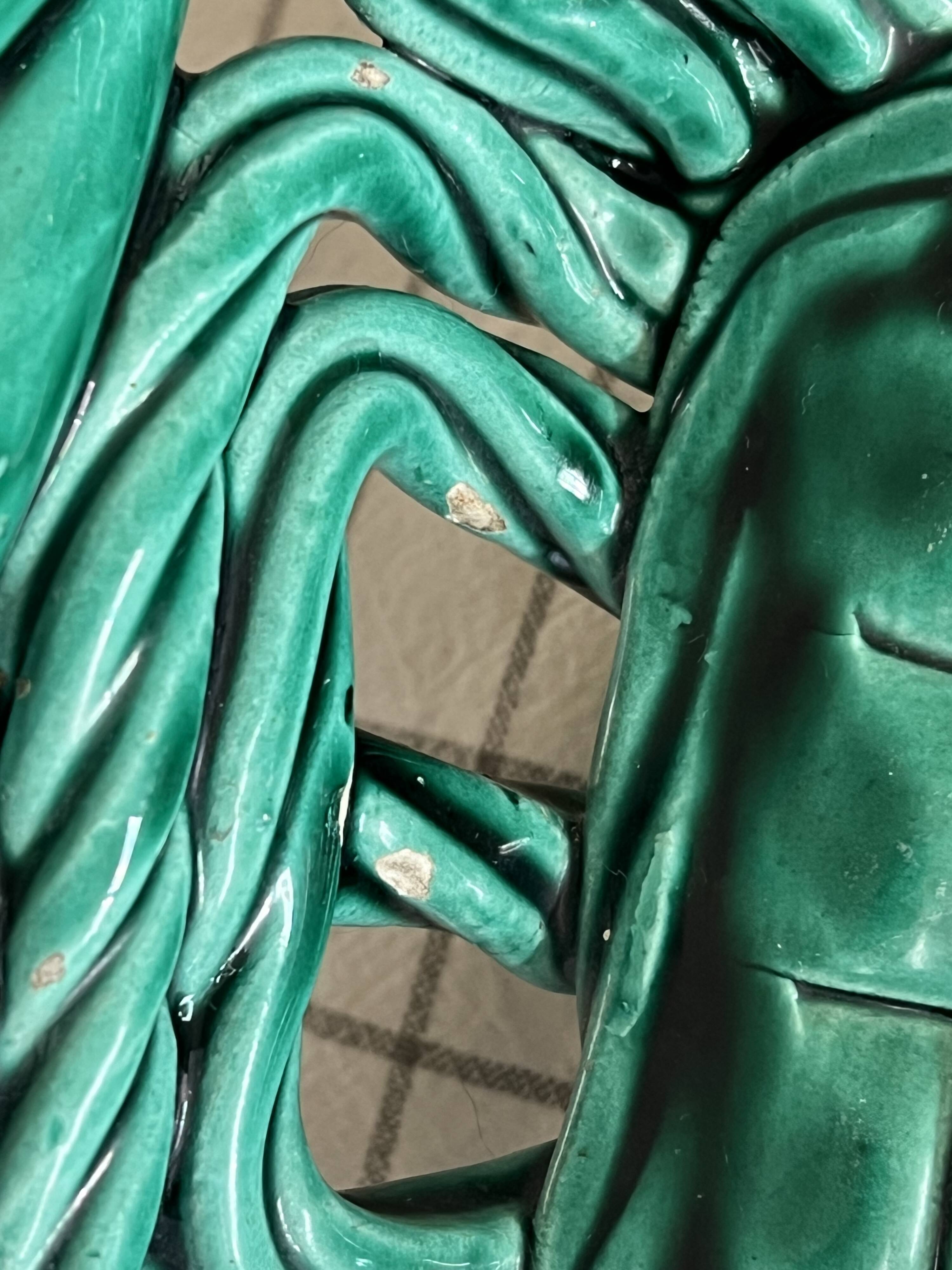 Vallauris Green Glazed Ceramic Bowl