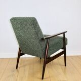 Fauteuil 'Lis', design en bouclés verts des années 1970 par Henryk Lis - 2 pièces disponibles