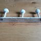 Coat rack three wooden hooks turned bamboo way