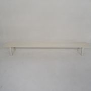 White metal slat bench, The Netherlands 1950's