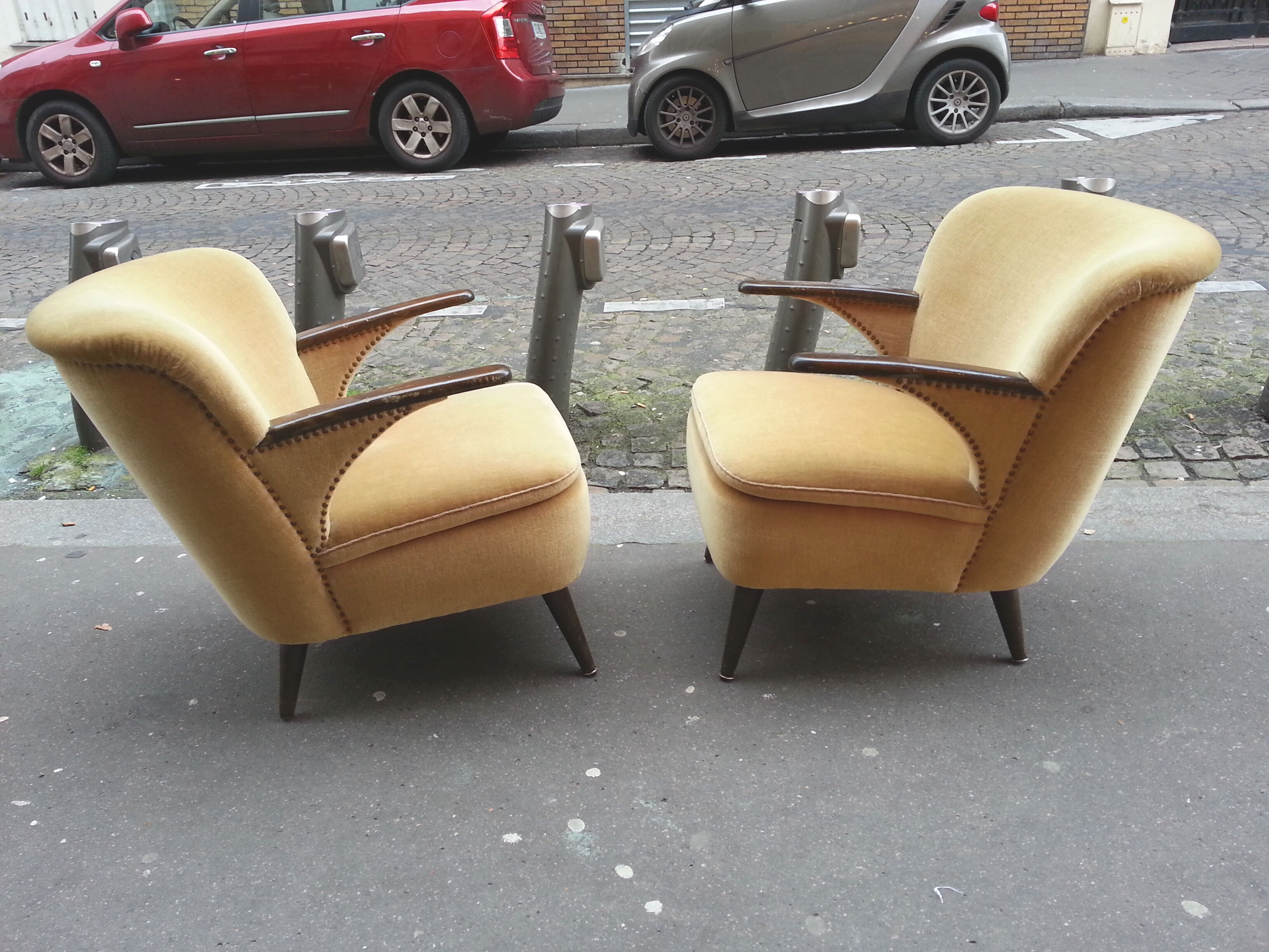 1/2 chairs cocktail Scandinavian vintage 50/60s restored