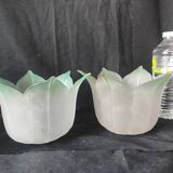 TBE / Vintage 2 Lampshades / pressed molded glass D 4 cm Base
