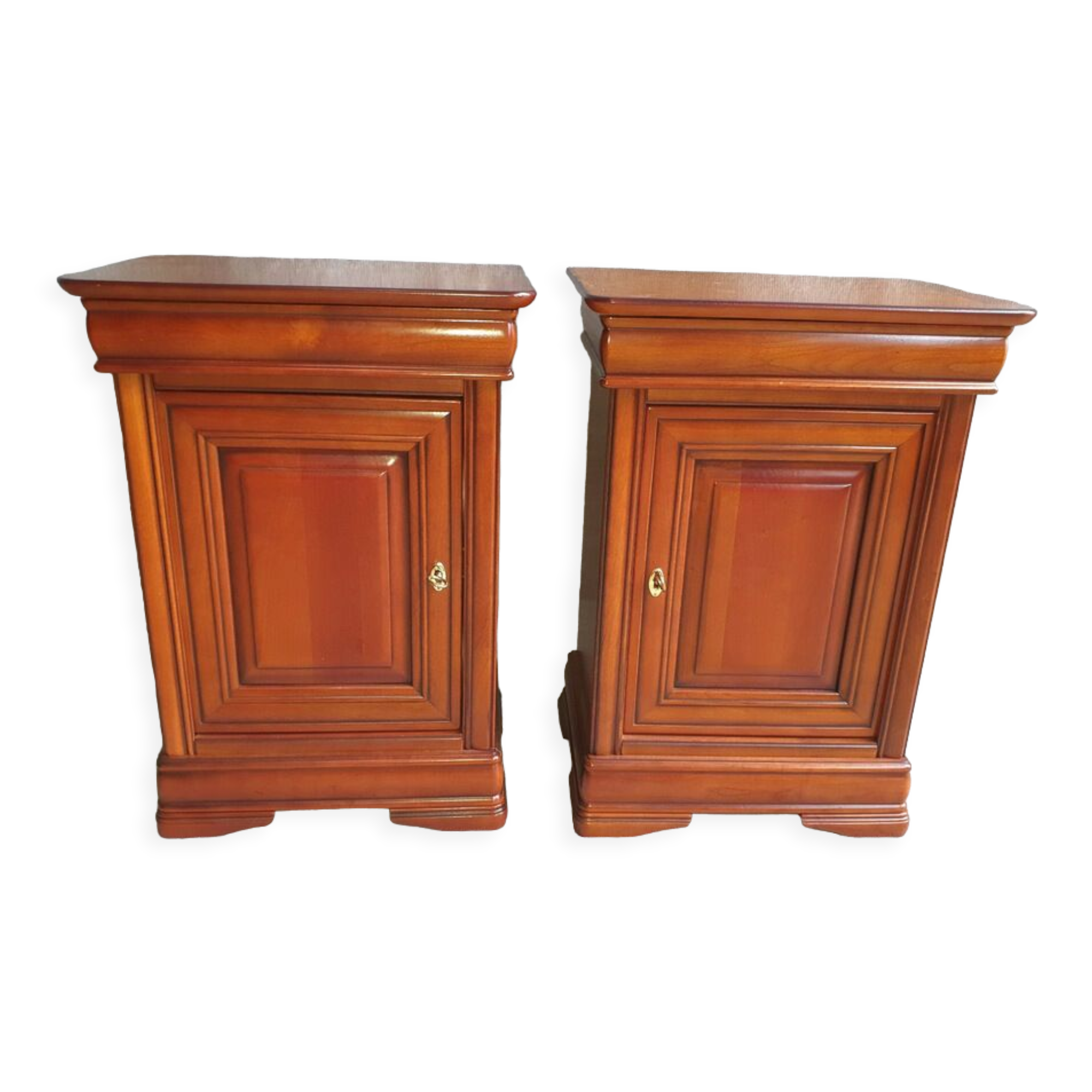 2 bedside caramel patina