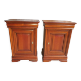 2 bedside caramel patina