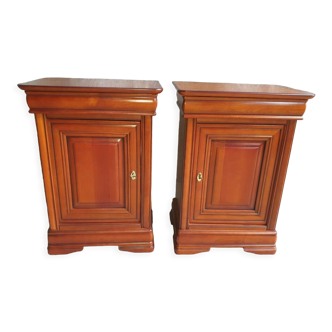 2 bedside caramel patina