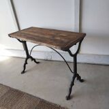 Bistro table/wooden top with cast iron legs