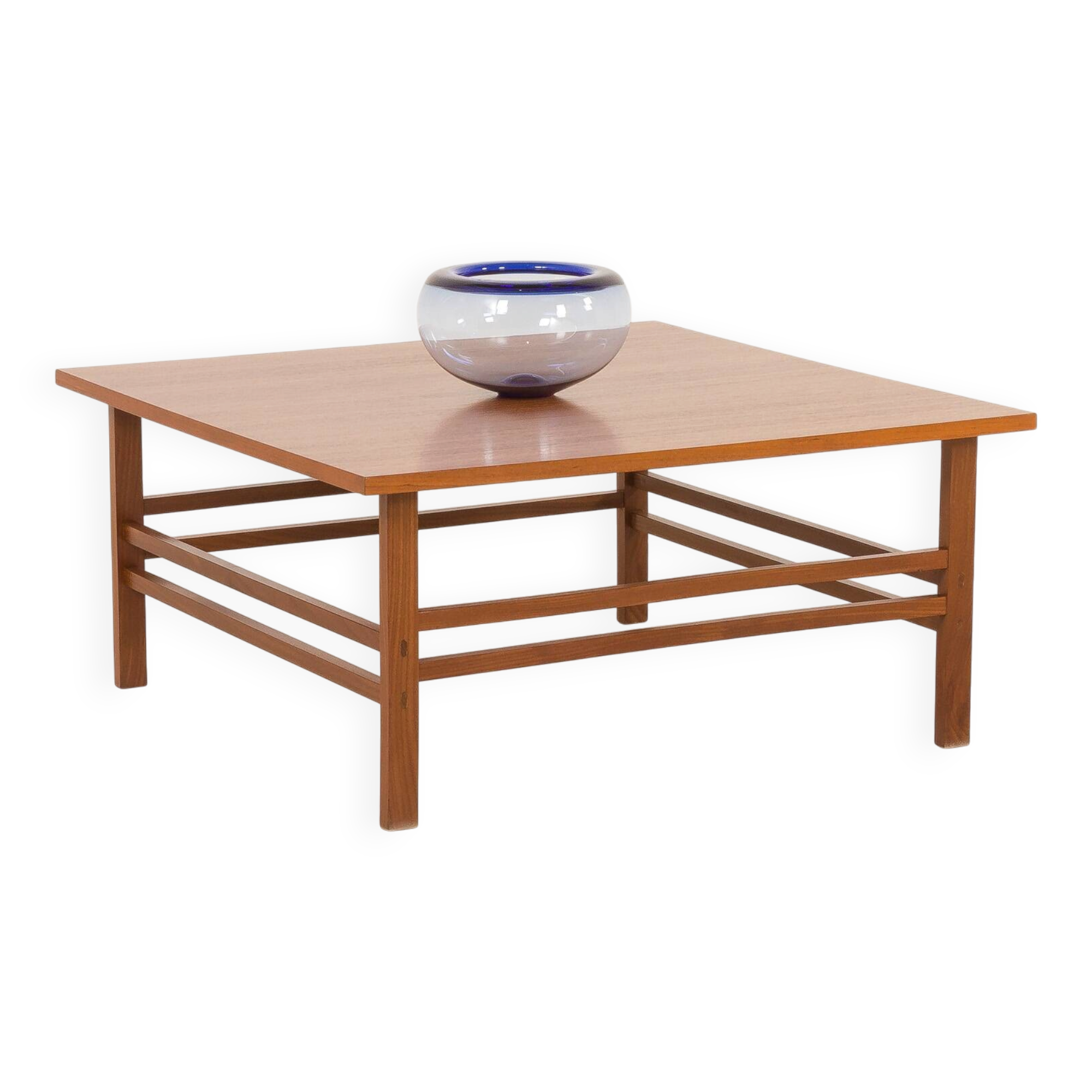 Scandinavian mid century square teak coffee table, Denmark 1970s