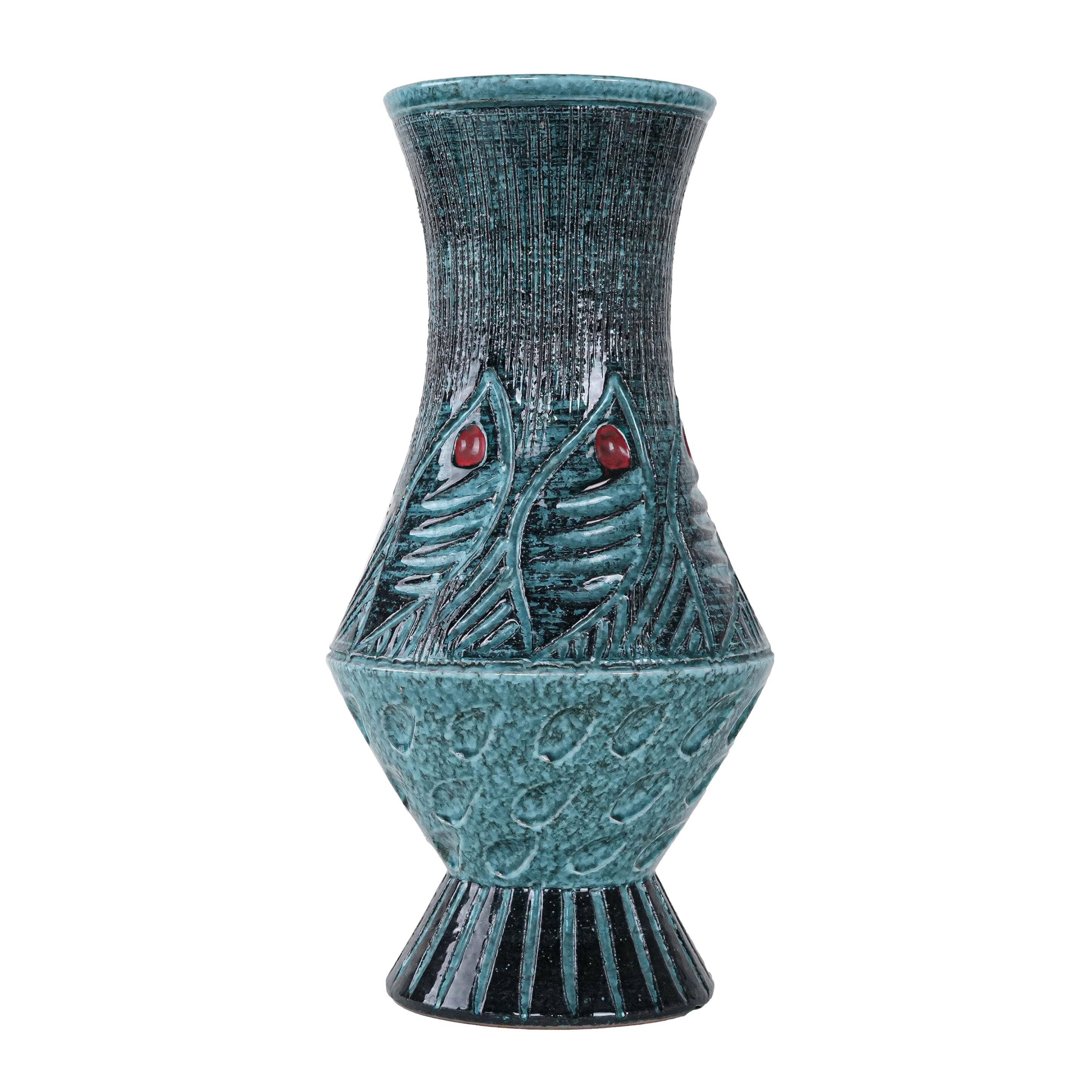 Ceramic vase, Fat Lava, German design, 1960s, made in West Germany