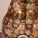 Chinese Enamelled Porcelain Vase with Polychrome Decoration - on Pedestals