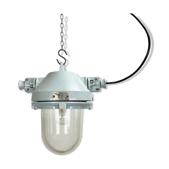 Lampe industrielle grise antidéflagrante, années 1970