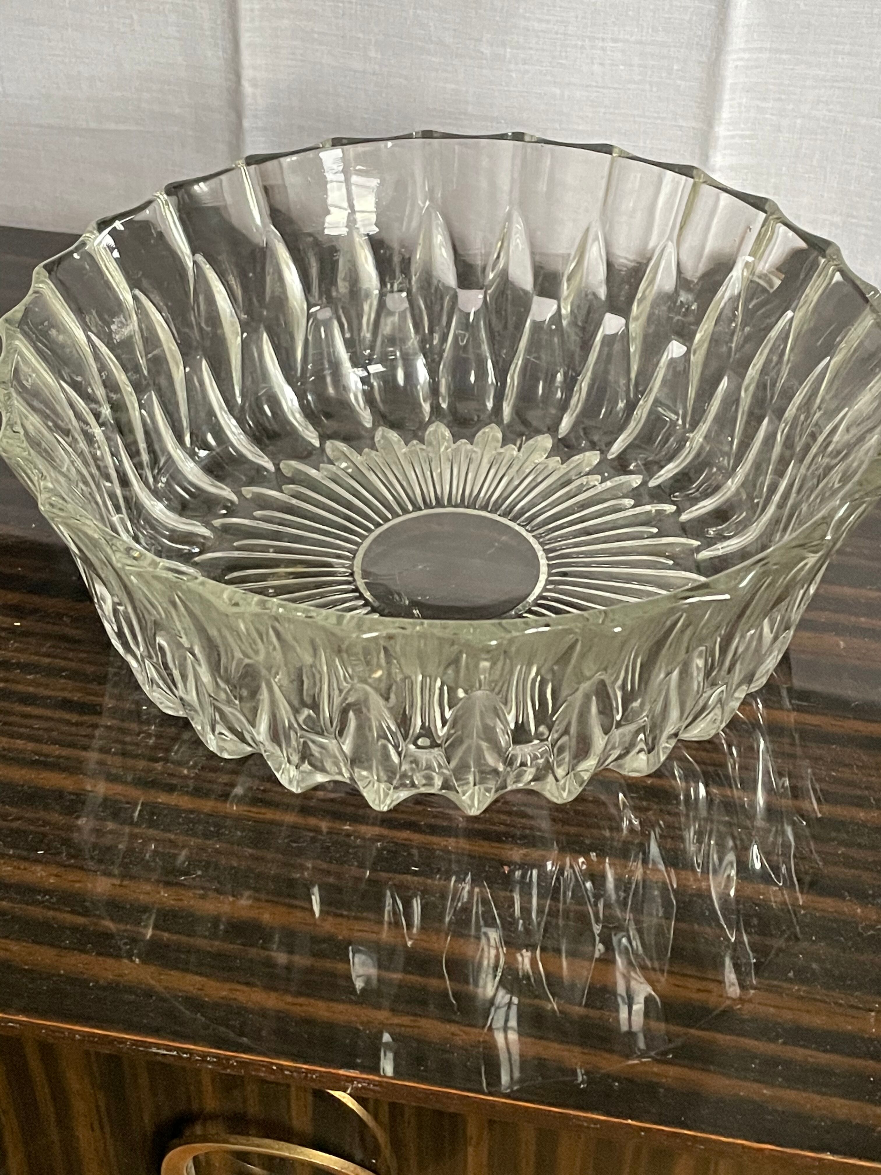 Pressed glass bowl year 70