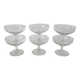 Set of 6 engraved crystal champagne glasses 1960