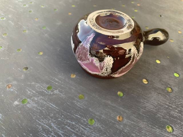 Coffee or tea service in enameled ceramic by Marius Giuge, artisan potter in Vallauris,