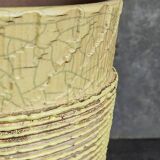 French Art-Deco ceramic vase cracked vanilla