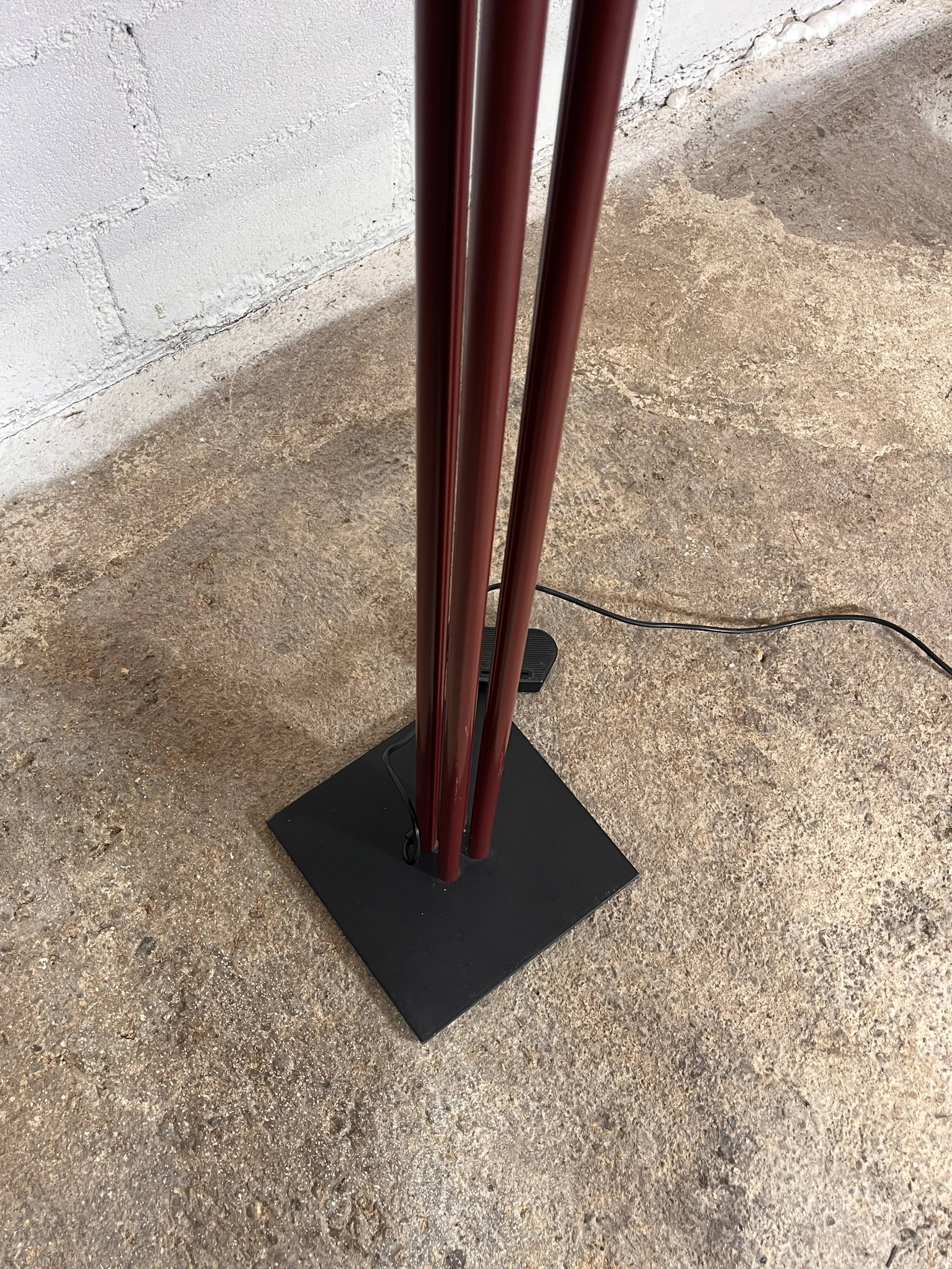 Halogen Red Black floor lamp, Italy, 1980s