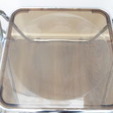 2 chairs folding plexiglass smoked