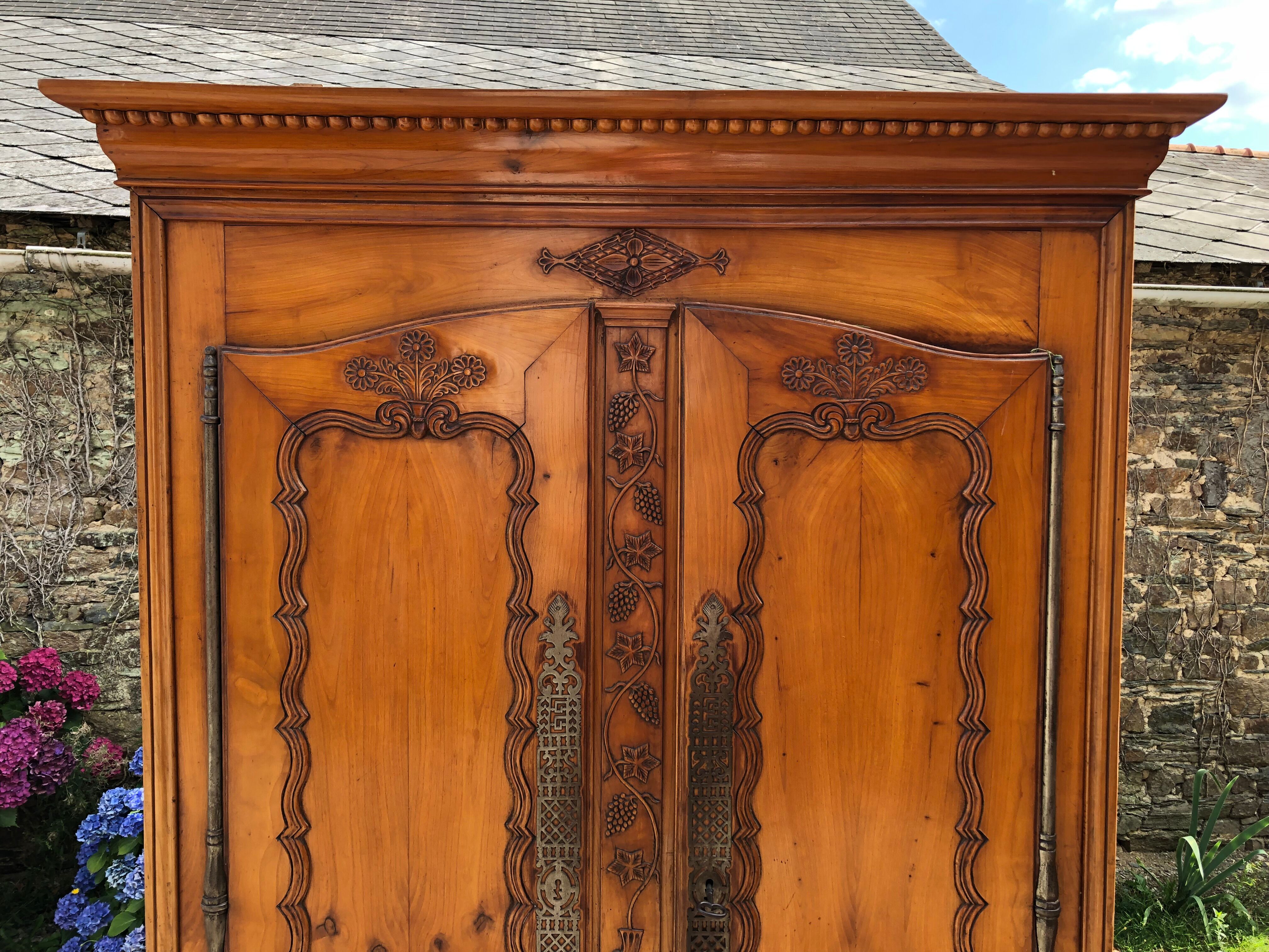 Louis XV style cherry wood cabinet late 19th century
