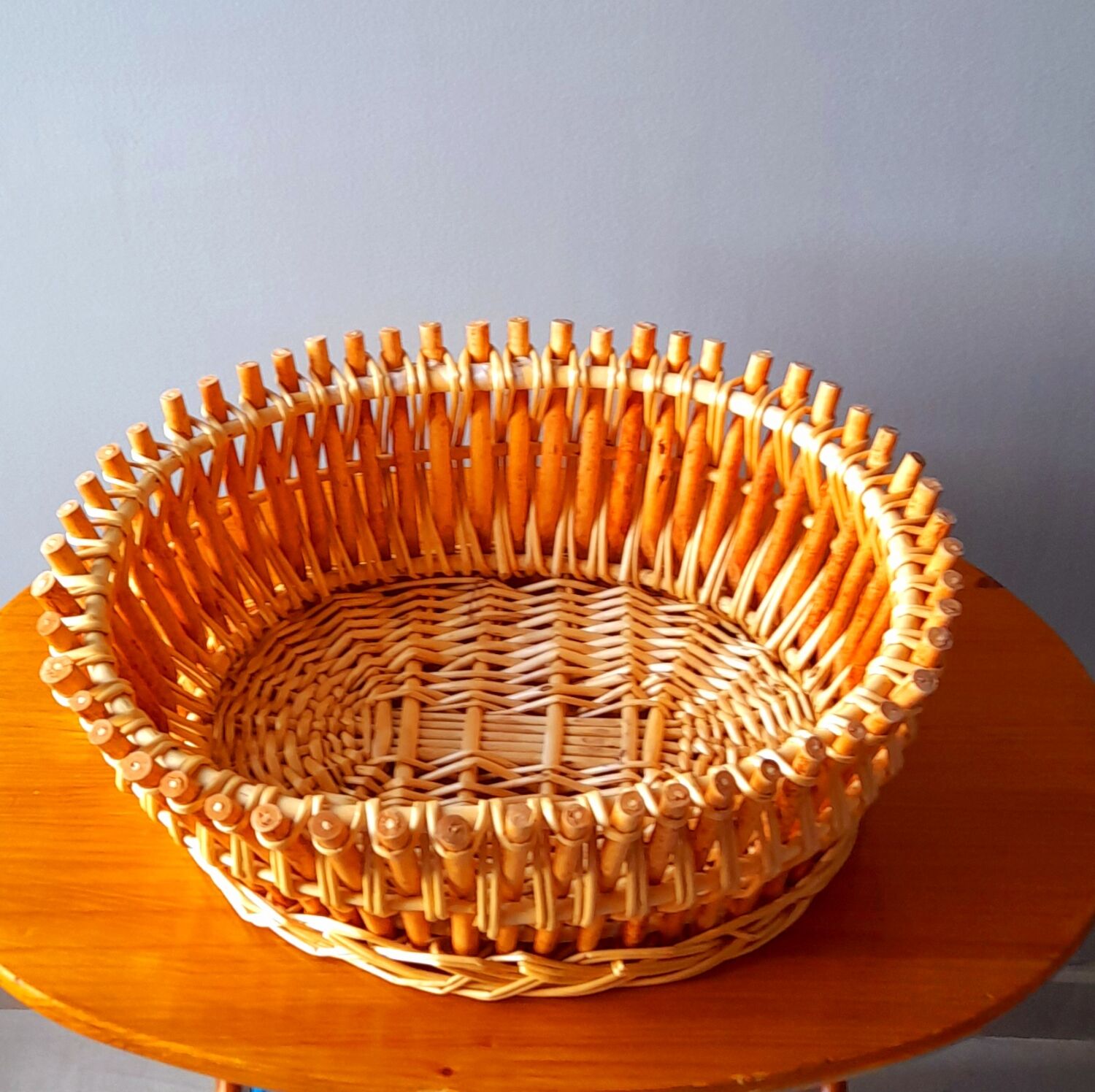 Rattan and bamboo planter 60s