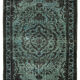 Handmade carved anatolian 1980s 176 cm x 286 cm black rug