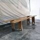 Pair of wooden farmhouse benches