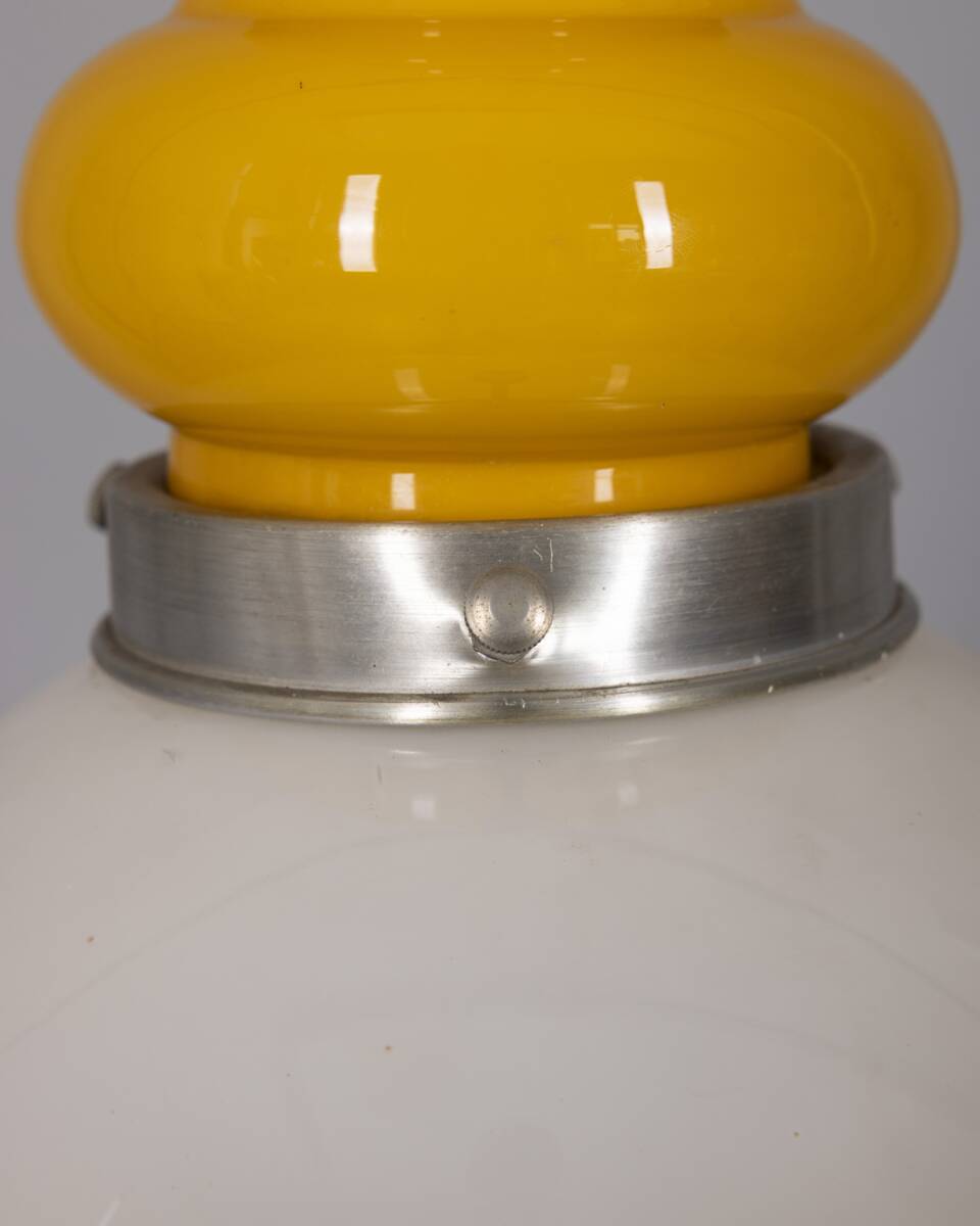 Vintage Space Age Italian Yellow Glass Chandelier, 1970s