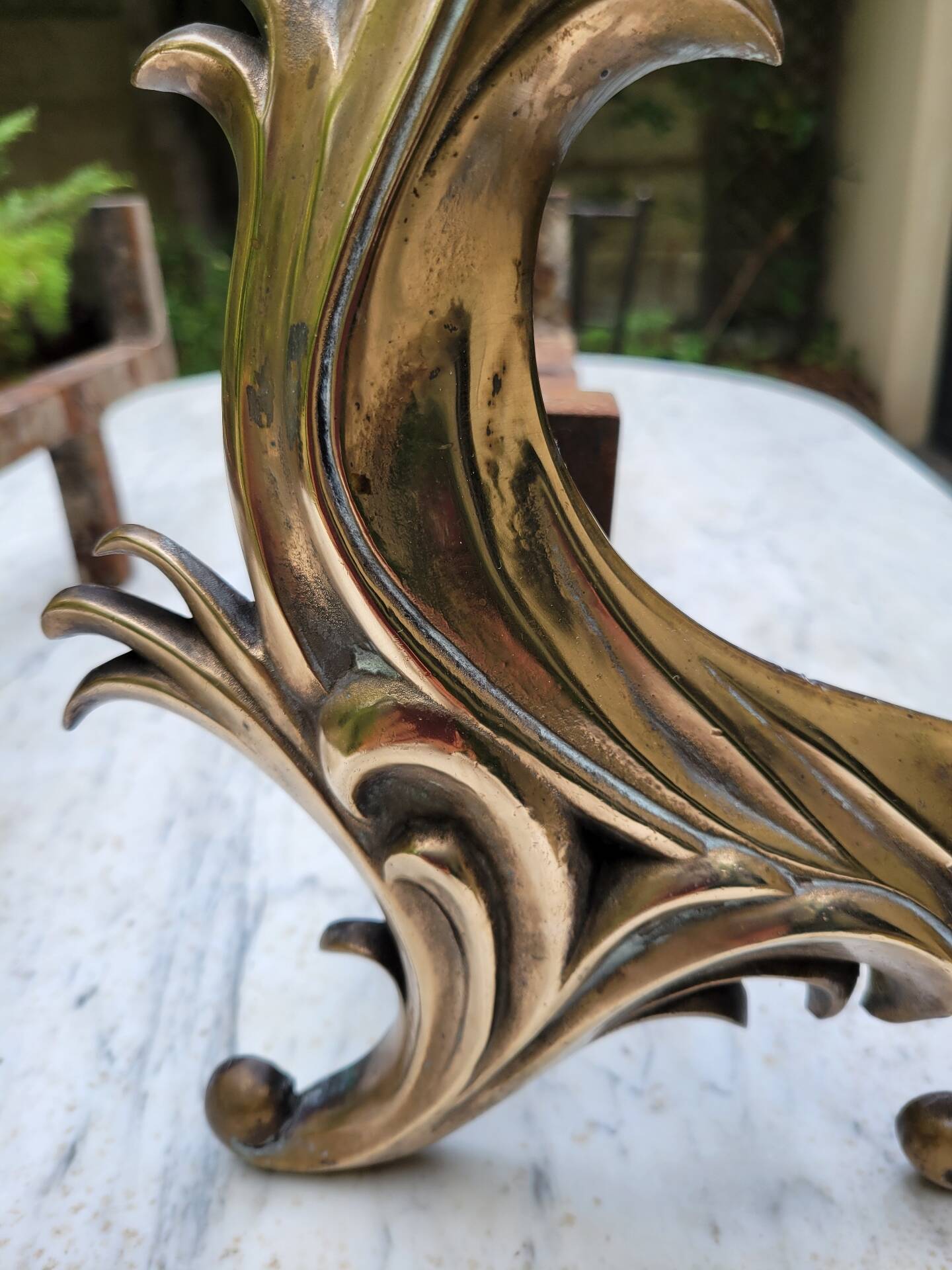 Gilded bronze chenets from the 19th century