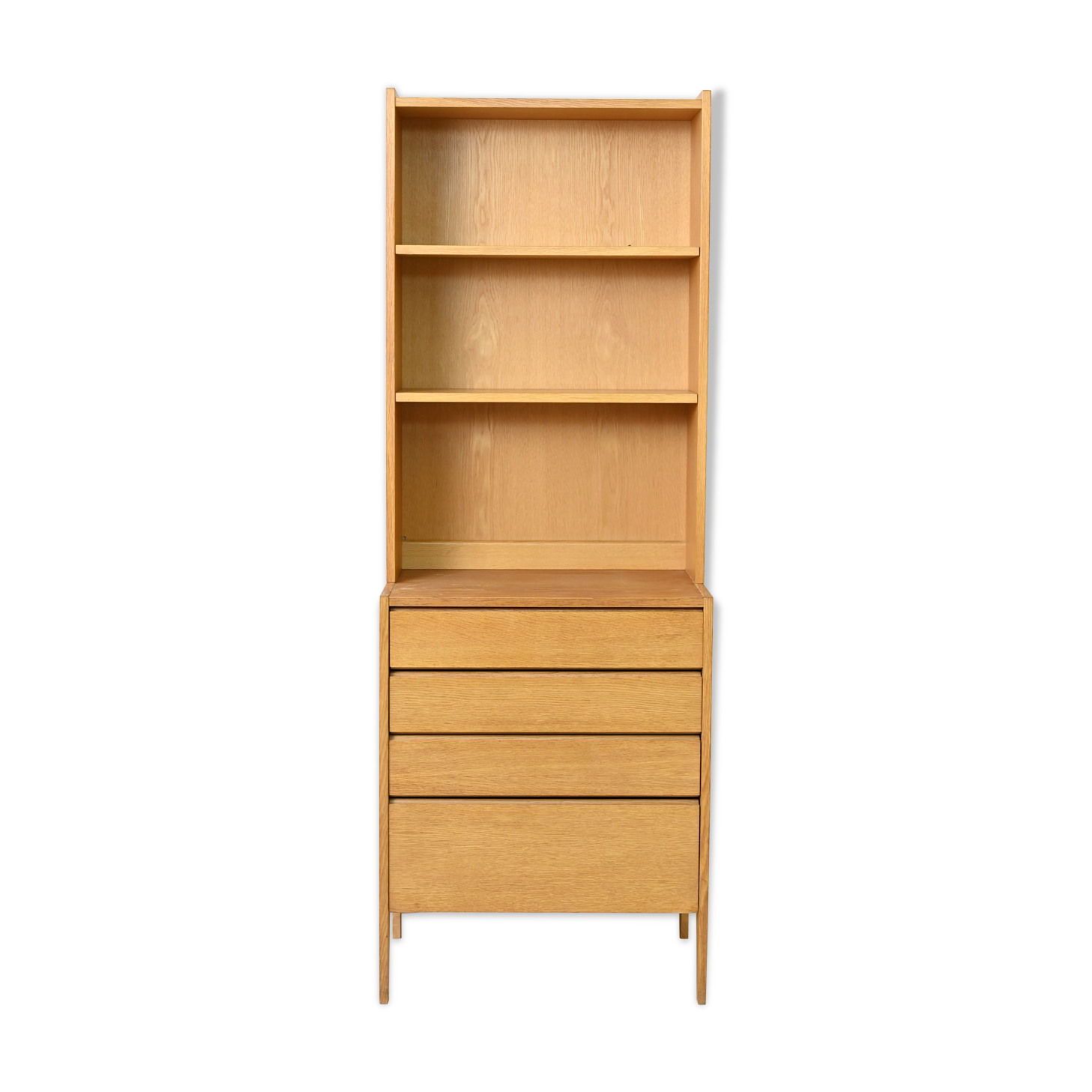 Original 1960s oak bookcase with drawers
