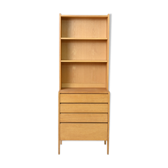 Original 1960s oak bookcase with drawers