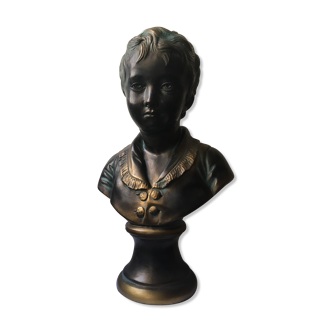 Bust of a child in plaster bronze effect