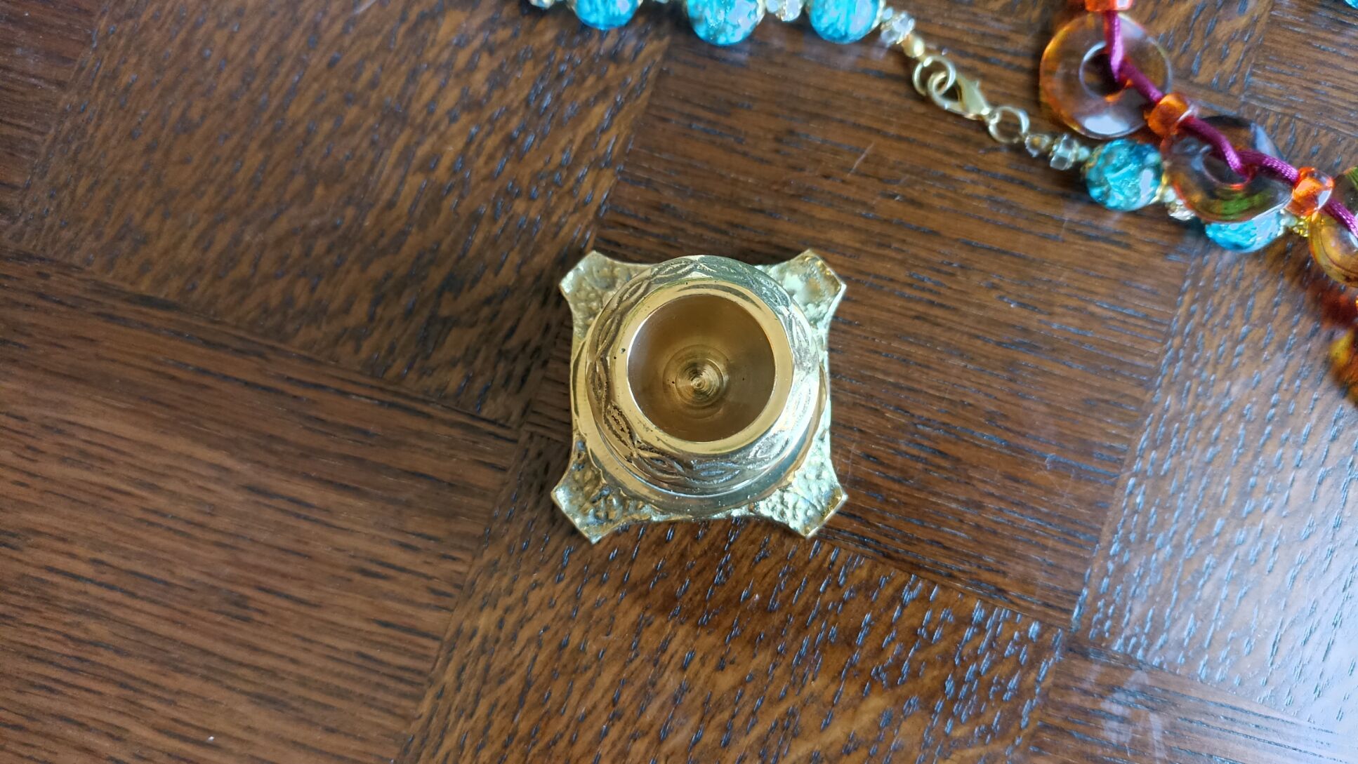 Gold solid brass candle holder