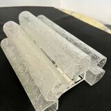 Set of 4 large doria wall lights in glazed glass design from the 60s vintage 3 lights