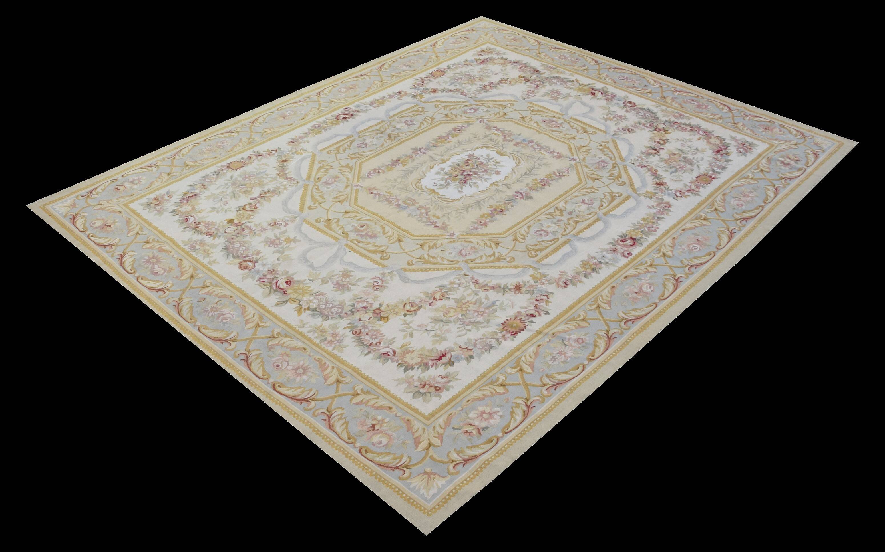 Tapis de style Aubusson fait main  : 315 x 240 cm"Galerie Sardje"