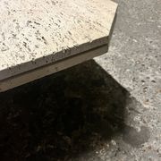 Design coffee table in raw travertine, mid-20th century Italy 1970.