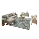 Bohemian Chic Rug in Petrol Blue and Beige with Abstract Patterns