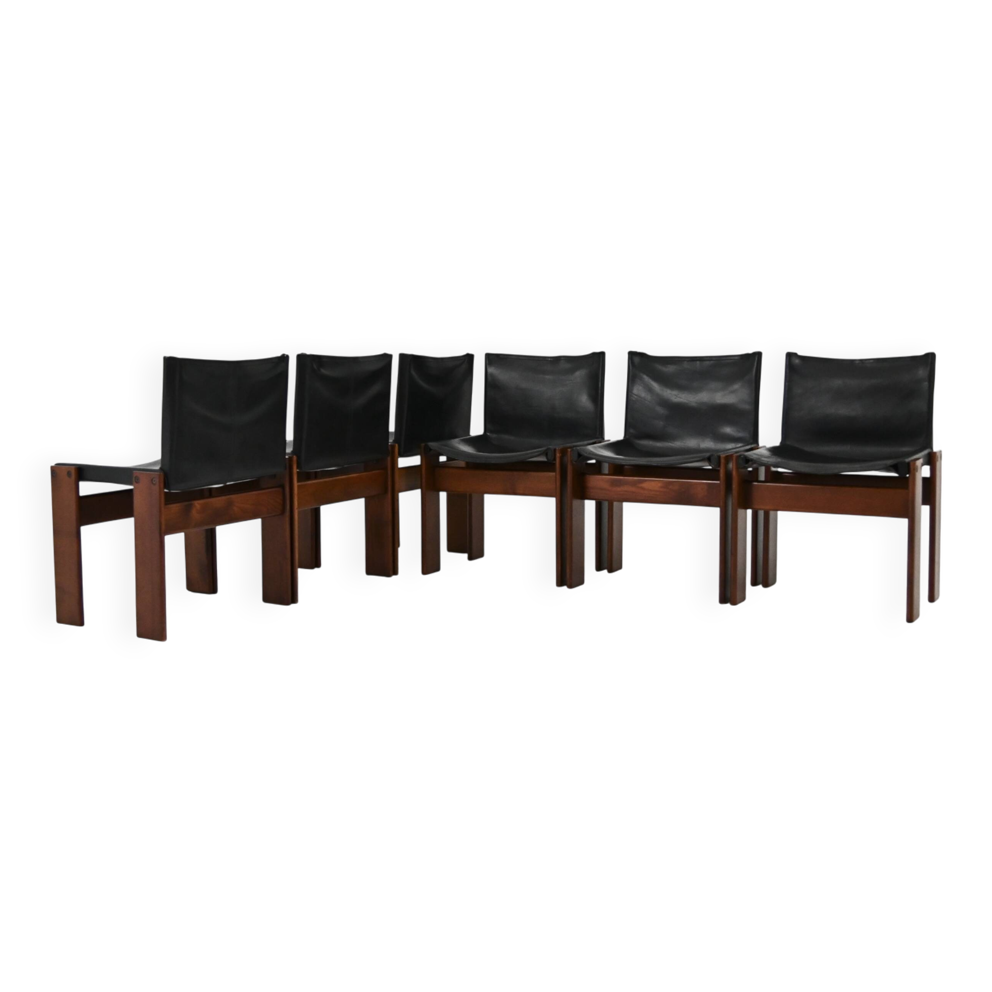 Set de 6 chaises Monk par Afra & Tobia Scarpa pour Molteni, années 1970