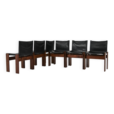 Set de 6 chaises Monk par Afra & Tobia Scarpa pour Molteni, années 1970