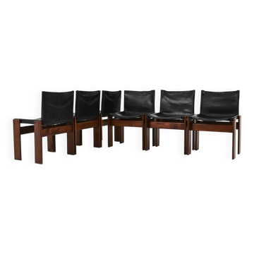 Set of 6 Monk Chairs by Afra & Tobia Scarpa for Molteni, 1970s
