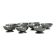 Lot de 9 coupelles basses en métal inox brillant