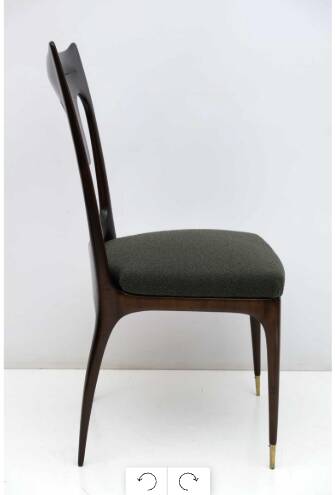 Ico & Luisa Parisi MidCentury Modern Italian Walnut and Bouclè Dining Chair