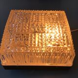 Square ceiling light in chisled glass