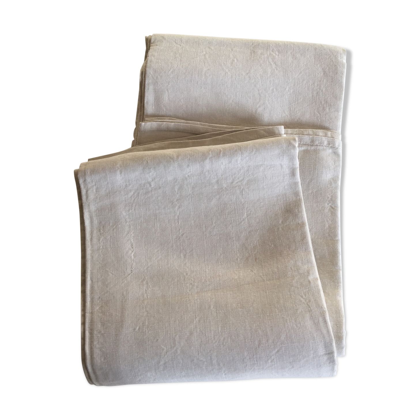 19th Raw linen tablecloth length 290 cm