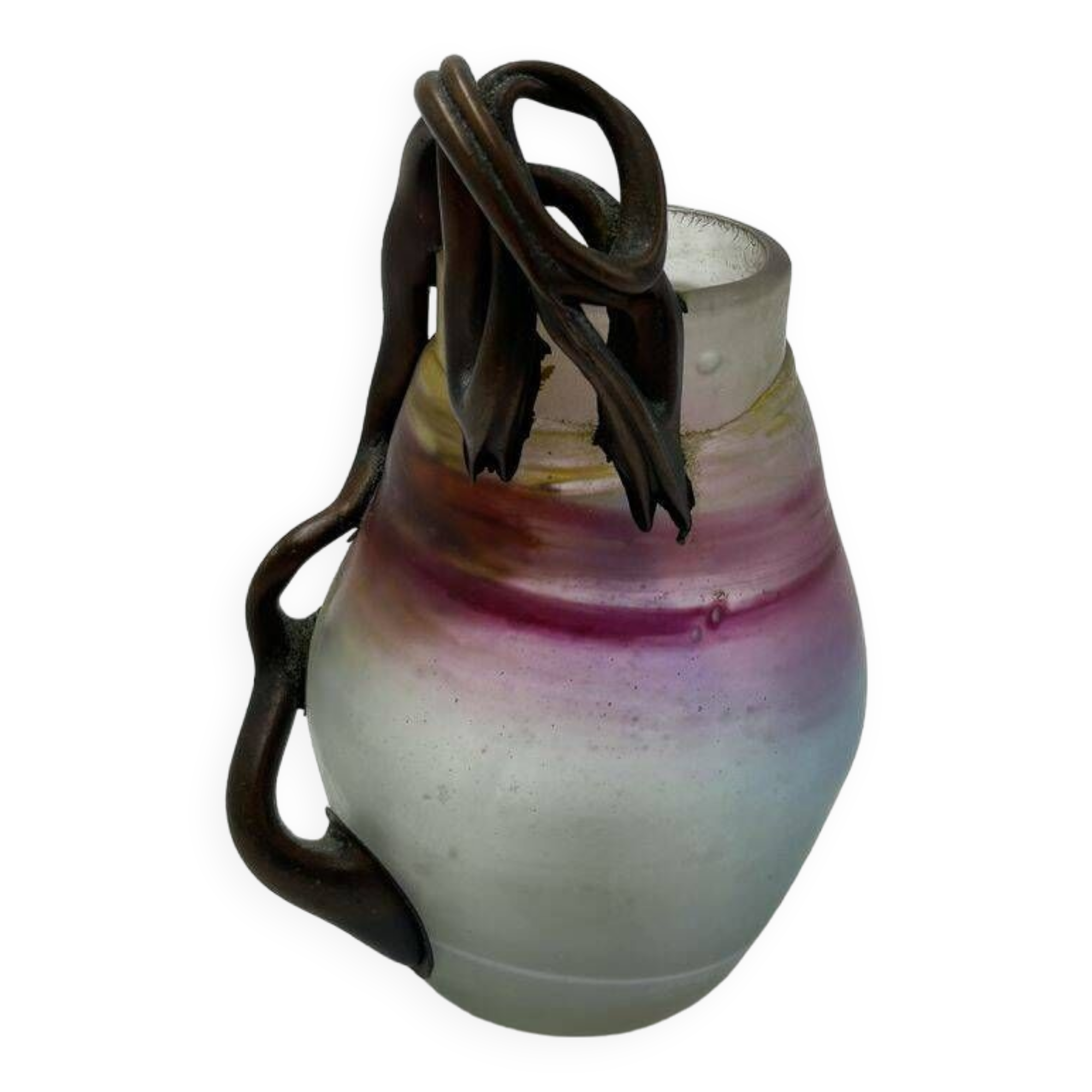 Miniature blown glass vase, Vasile Tubi Vadan, Romania