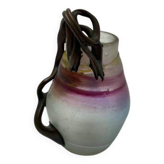 Miniature blown glass vase, Vasile Tubi Vadan, Romania