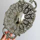 Metal presentation basket, vintage bread basket.