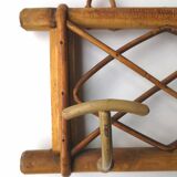 Rattan coat rack